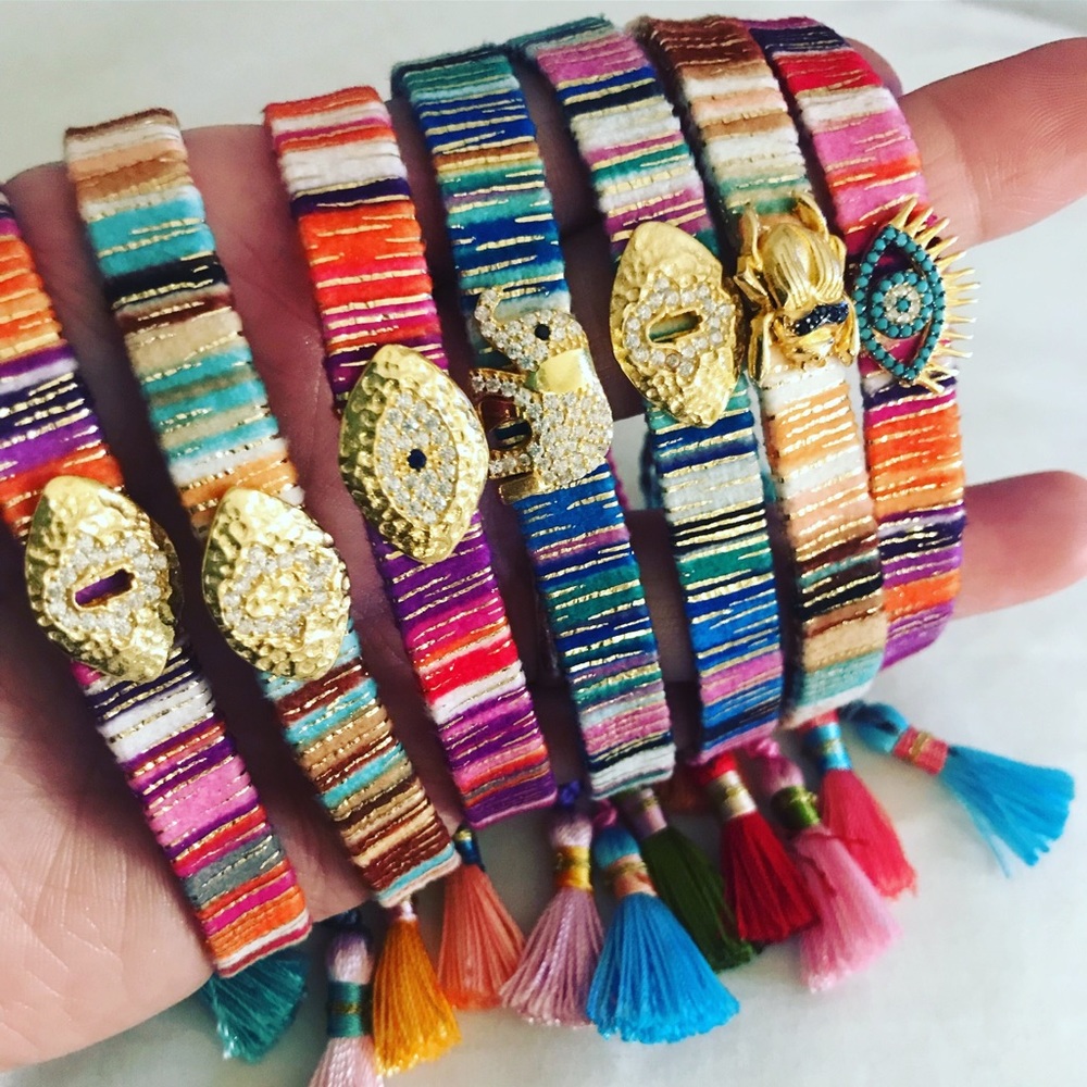 24kt Sterling silk thread hand-made bracelets